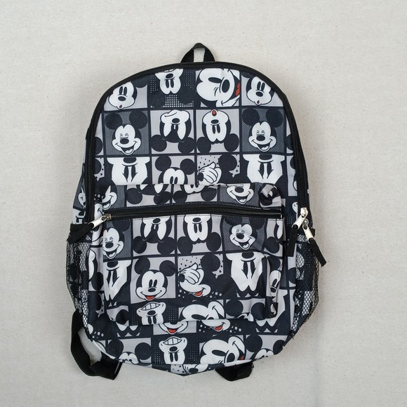 Disney Other - Disney Mickey Mouse Kids Backpack Black White Comic Grid Print 16 Inch Bag